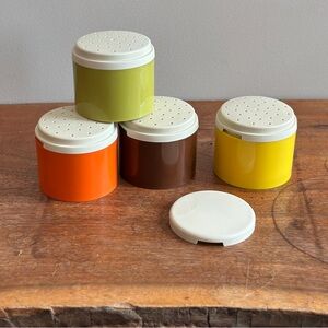 Space Age Set Of 4 Vintage TUPPERWARE Spice Towers Retro Kitchen Utensils 70s